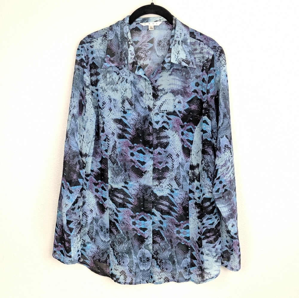 Cabi Gorgeous Python Print Blouse Size L - image 2